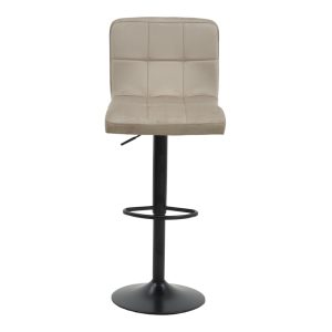 292 000022 4 Bar stool Remina pakoworld height adjustable beige velvet-black matt base 44x44x112cmIndoor furniture > Bar stools