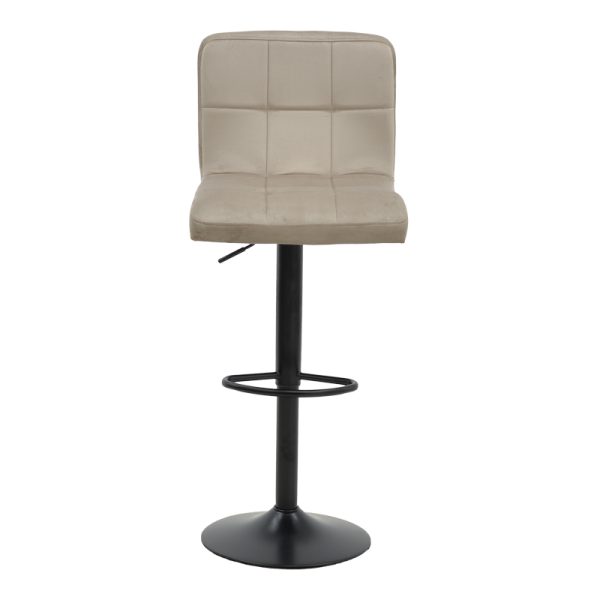 292 000022 4 Bar stool Remina pakoworld height adjustable beige velvet-black matt base 44x44x112cmIndoor furniture > Bar stools