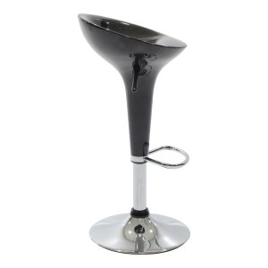 292 000025 2 Bar stool Felice pakoworld height adjustable black-chrome base 40x43x84cmIndoor furniture > Bar stools