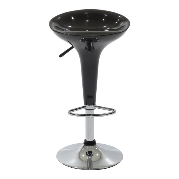 292 000025 3 Bar stool Felice pakoworld height adjustable black-chrome base 40x43x84cmIndoor furniture > Bar stools