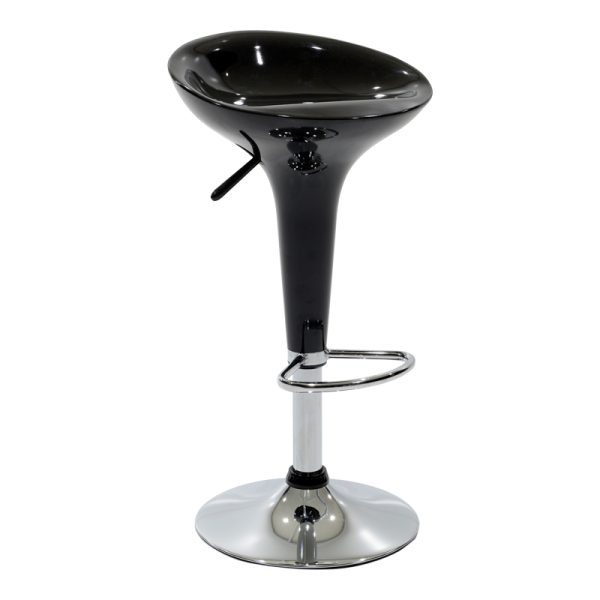 292 000025 Bar stool Felice pakoworld height adjustable black-chrome base 40x43x84cmIndoor furniture > Bar stools