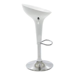 292 000026 2 Bar stool Felice pakoworld height adjustable white-chrome base 40x43x84cmIndoor furniture > Bar stools