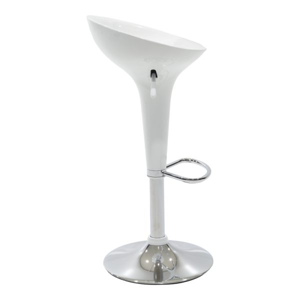 292 000026 2 Bar stool Felice pakoworld height adjustable white-chrome base 40x43x84cmIndoor furniture > Bar stools