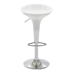 292 000026 3 Bar stool Felice pakoworld height adjustable white-chrome base 40x43x84cmIndoor furniture > Bar stools
