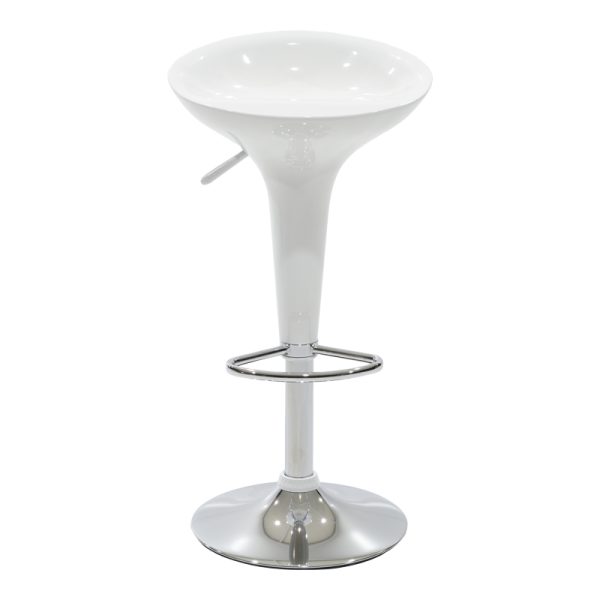 292 000026 3 Bar stool Felice pakoworld height adjustable white-chrome base 40x43x84cmIndoor furniture > Bar stools