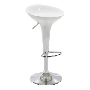 292 000026 Bar stool Felice pakoworld height adjustable white-chrome base 40x43x84cmIndoor furniture > Bar stools