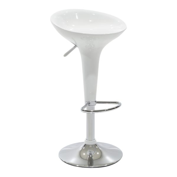 292 000026 Bar stool Felice pakoworld height adjustable white-chrome base 40x43x84cmIndoor furniture > Bar stools