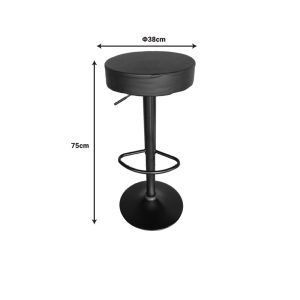 292 000028 3 Bar stool Dianors pakoworld height adjustable pu black-black base 38x38x75cmIndoor furniture > Bar stools