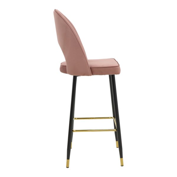 292 000037 2 Bar stool Casenio pakoworld velvet rotten apple-black-gold metal base 48x50x117cmIndoor furniture > Bar stools