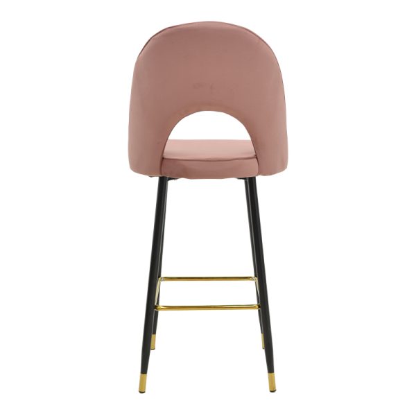 292 000037 4 Bar stool Casenio pakoworld velvet rotten apple-black-gold metal base 48x50x117cmIndoor furniture > Bar stools