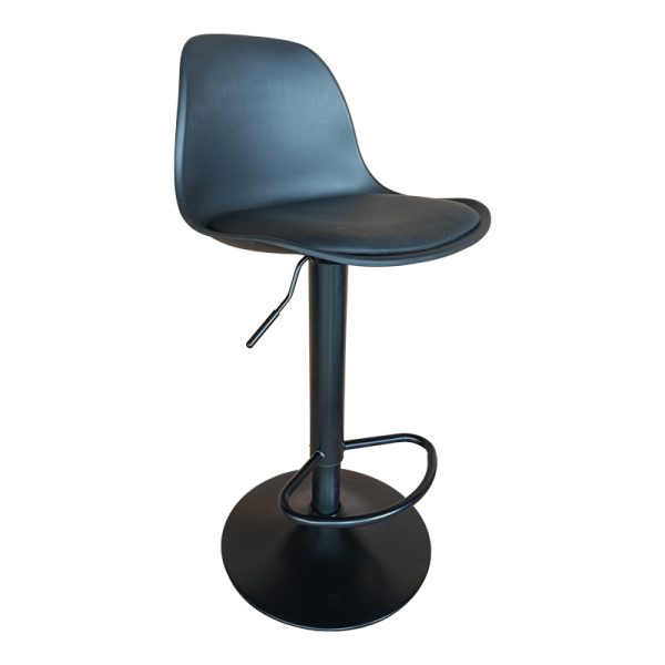 292 000040 Bar stool Louser pakoworld height adjustable black pp with cushion-black metal base 44x46x114cmIndoor furniture > Bar stools