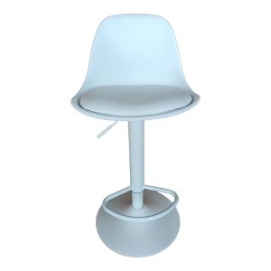 292 000041 2 Bar stool Louser pakoworld height adjustable white pp with cushion-white metal base 44x46x114cmIndoor furniture > Bar stools