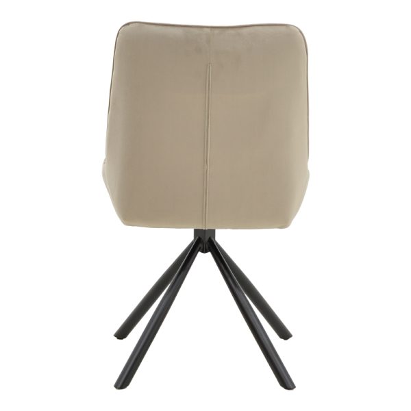 292 000049 4 Chair Wori pakoworld beige velvet-metal black leg 48x56x82cmIndoor furniture > Chairs
