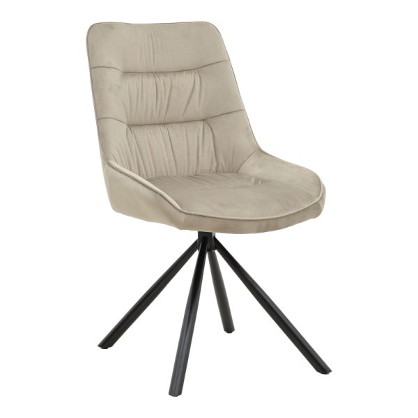 292 000049 Chair Wori pakoworld beige velvet-metal black leg 48x56x82cmIndoor furniture > Chairs