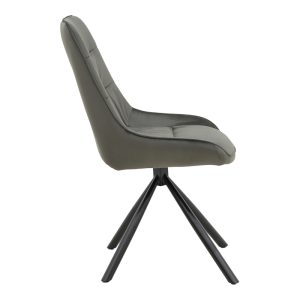 292 000050 2 Chair Wori pakoworld dark grey velvet-metal black leg 48x56x82cmIndoor furniture > Chairs