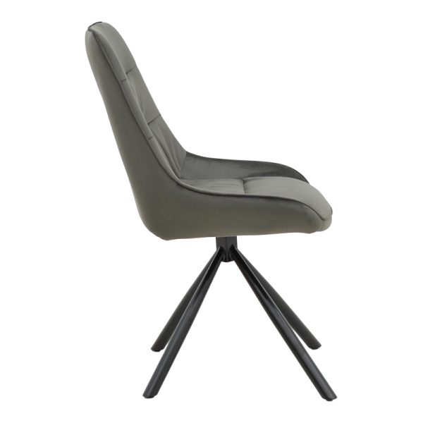 292 000050 2 Chair Wori pakoworld dark grey velvet-metal black leg 48x56x82cmIndoor furniture > Chairs
