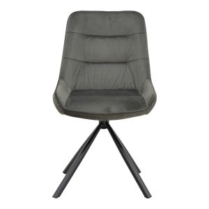 292 000050 3 Chair Wori pakoworld dark grey velvet-metal black leg 48x56x82cmIndoor furniture > Chairs