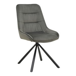 292 000050 Chair Wori pakoworld dark grey velvet-metal black leg 48x56x82cmIndoor furniture > Chairs