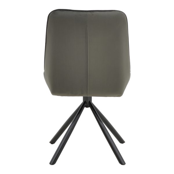 292 000050 4 Chair Wori pakoworld dark grey velvet-metal black leg 48x56x82cmIndoor furniture > Chairs
