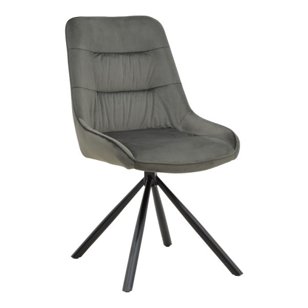 292 000050 Chair Wori pakoworld dark grey velvet-metal black leg 48x56x82cmIndoor furniture > Chairs