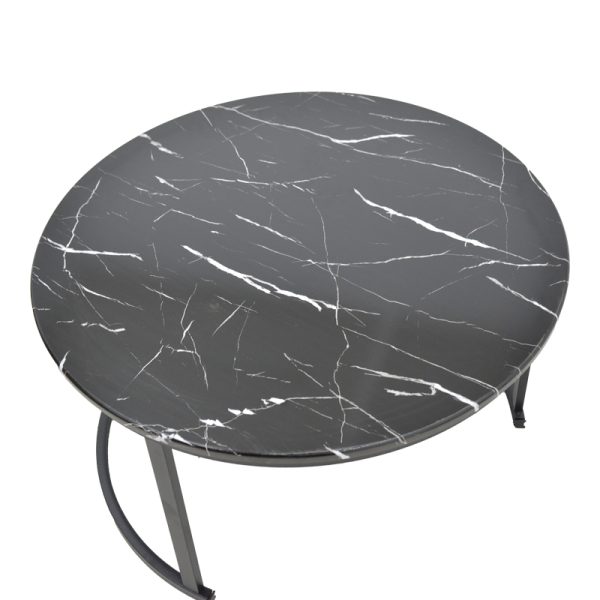292 000058 3 Coffee table Revelon pakoworld set of 2 mdf in black marble look 80x80x45cmIndoor furniture > Coffee tables