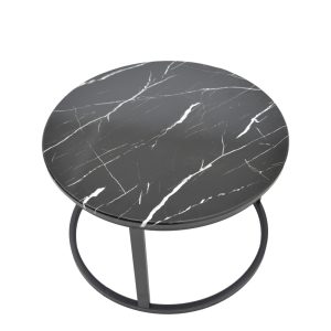 292 000058 4 Coffee table Revelon pakoworld set of 2 mdf in black marble look 80x80x45cmIndoor furniture > Coffee tables