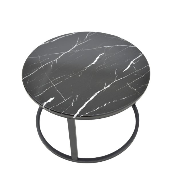 292 000058 4 Coffee table Revelon pakoworld set of 2 mdf in black marble look 80x80x45cmIndoor furniture > Coffee tables