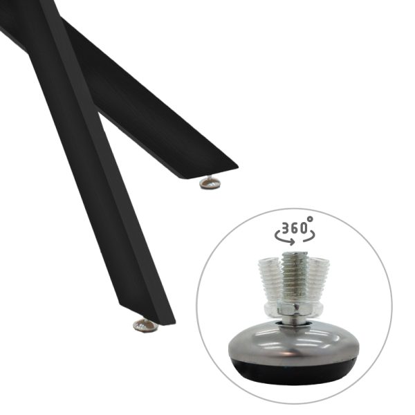 292 000060 4 Antoro pakoworld table glass and metal legs in black shade D80x75cmIndoor furniture > Dining Tables