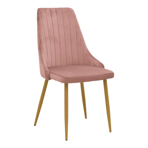 292 000077 Chair Azori pakoworld velvet rotten apple-natural color metal leg 49x55x85cmIndoor furniture > Chairs