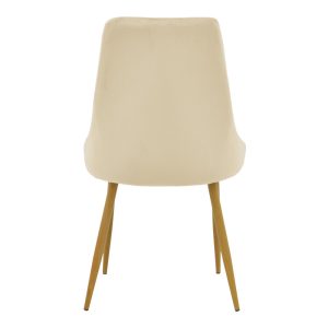 292 000078 4 Chair Azori pakoworld velvet beige fabric with natural color metal leg 49x55x85cmIndoor furniture > Chairs