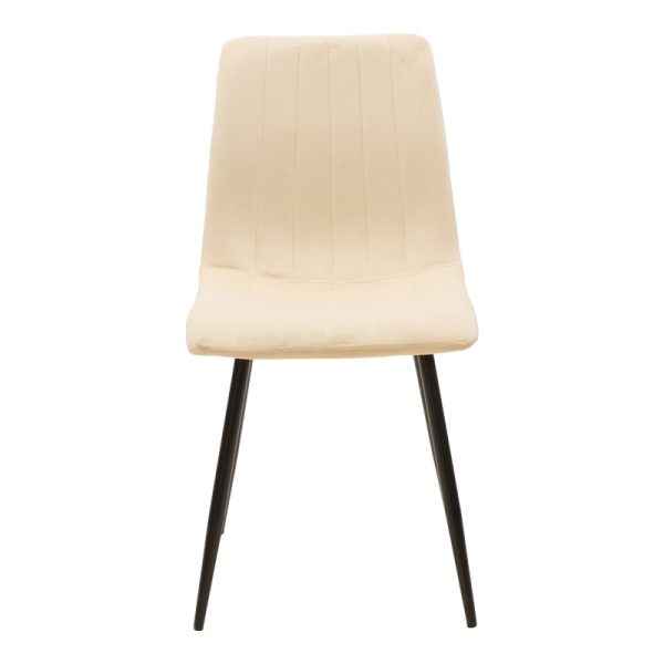 292 000080 3 Chair Noor pakoworld velvet beige fabric with black color metal leg 44x53x86cmIndoor furniture > Chairs