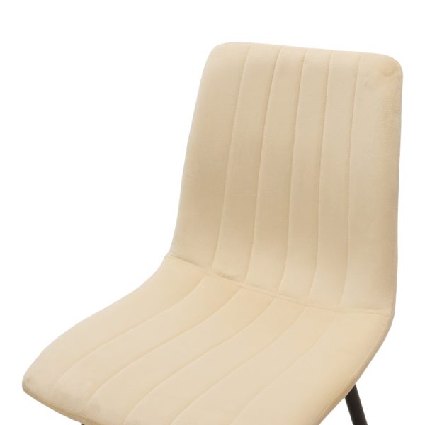 292 000080 4 Chair Noor pakoworld velvet beige fabric with black color metal leg 44x53x86cmIndoor furniture > Chairs