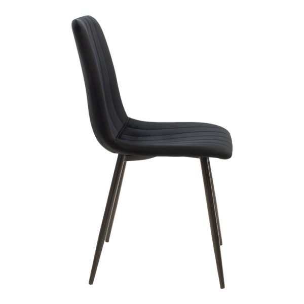 292 000081 2 Chair Noor pakoworld velvet black fabric with black color metal leg 44x53x86cmIndoor furniture > Chairs
