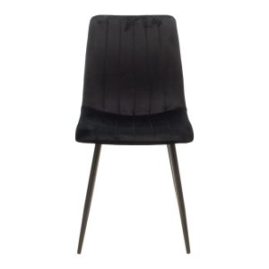 292 000081 3 Chair Noor pakoworld velvet black fabric with black color metal leg 44x53x86cmIndoor furniture > Chairs
