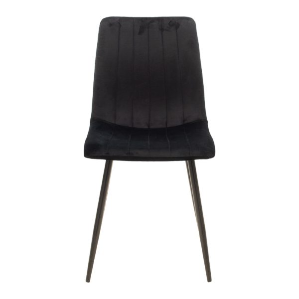 292 000081 3 Chair Noor pakoworld velvet black fabric with black color metal leg 44x53x86cmIndoor furniture > Chairs