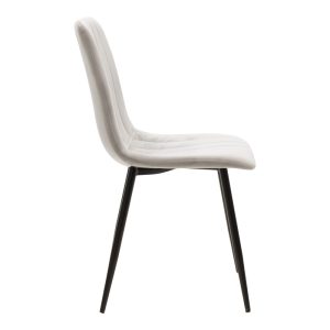 292 000082 2 Chair Noor pakoworld velvet grey fabric with black color metal leg 44x53x86cmIndoor furniture > Chairs