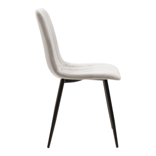 292 000082 2 Chair Noor pakoworld velvet grey fabric with black color metal leg 44x53x86cmIndoor furniture > Chairs