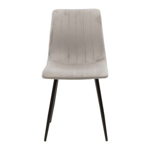 292 000082 3 Chair Noor pakoworld velvet grey fabric with black color metal leg 44x53x86cmIndoor furniture > Chairs