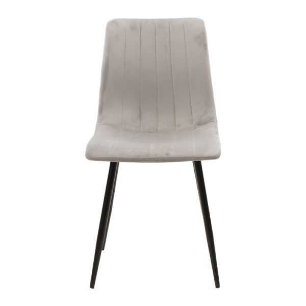 292 000082 3 Chair Noor pakoworld velvet grey fabric with black color metal leg 44x53x86cmIndoor furniture > Chairs