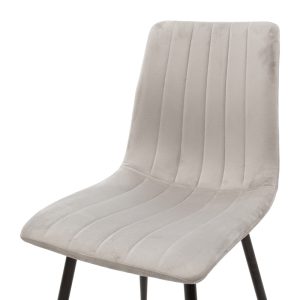 292 000082 4 Chair Noor pakoworld velvet grey fabric with black color metal leg 44x53x86cmIndoor furniture > Chairs