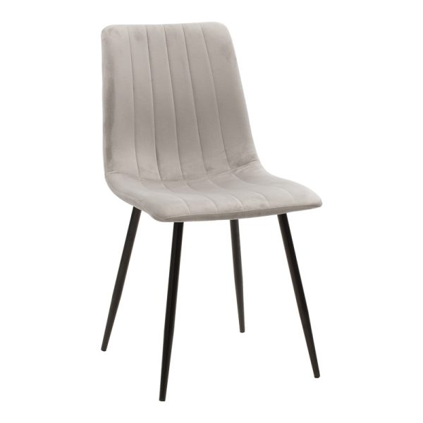 292 000082 Chair Noor pakoworld velvet grey fabric with black color metal leg 44x53x86cmIndoor furniture > Chairs