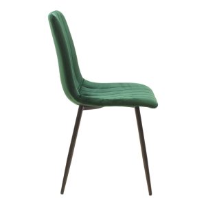 292 000083 2 Chair Noor pakoworld velvet green fabric with black color metal leg 44x53x86cmIndoor furniture > Chairs