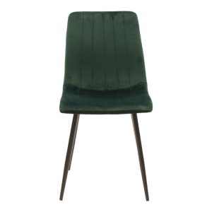 292 000083 3 Chair Noor pakoworld velvet green fabric with black color metal leg 44x53x86cmIndoor furniture > Chairs