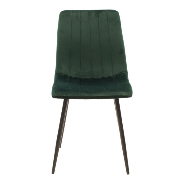 292 000083 3 Chair Noor pakoworld velvet green fabric with black color metal leg 44x53x86cmIndoor furniture > Chairs