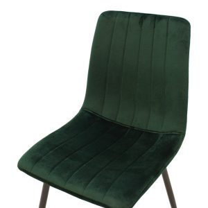 292 000083 4 Chair Noor pakoworld velvet green fabric with black color metal leg 44x53x86cmIndoor furniture > Chairs