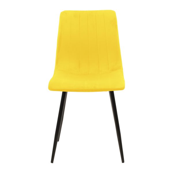 292 000084 3 Chair Noor pakoworld velvet yellow fabric with black color metal leg 44x53x86cmIndoor furniture > Chairs