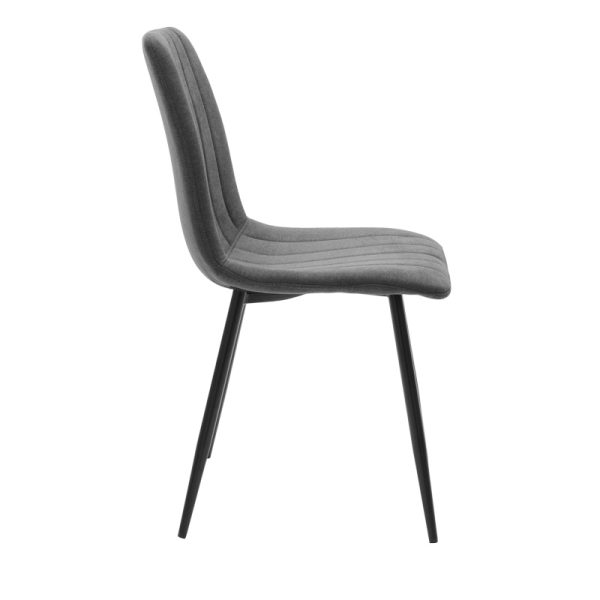 292 000085 2 Chair Noor pakoworld dark grey fabric with black color metal leg 44x53x86cmIndoor furniture > Chairs
