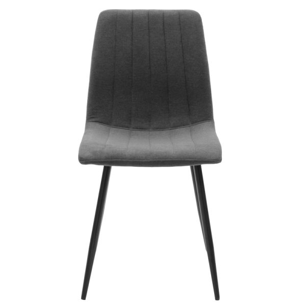 292 000085 3 Chair Noor pakoworld dark grey fabric with black color metal leg 44x53x86cmIndoor furniture > Chairs