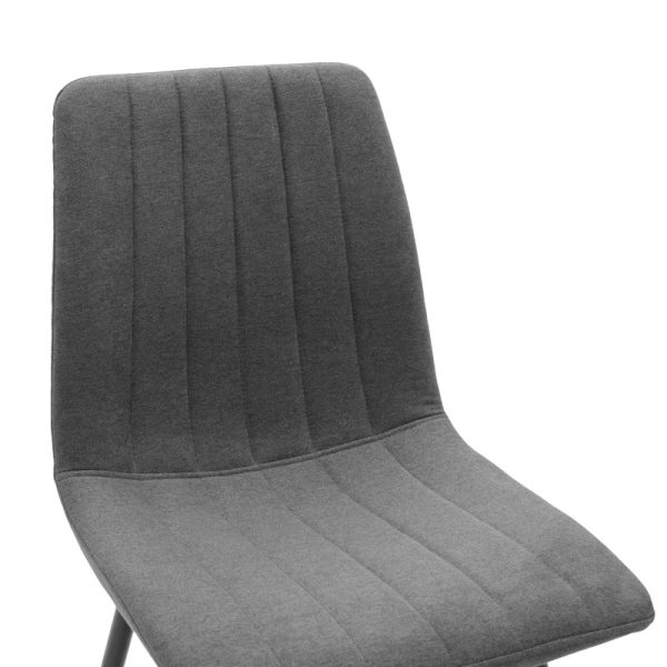 292 000085 4 Chair Noor pakoworld dark grey fabric with black color metal leg 44x53x86cmIndoor furniture > Chairs