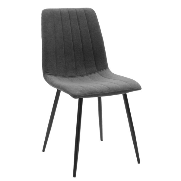 292 000085 Chair Noor pakoworld dark grey fabric with black color metal leg 44x53x86cmIndoor furniture > Chairs